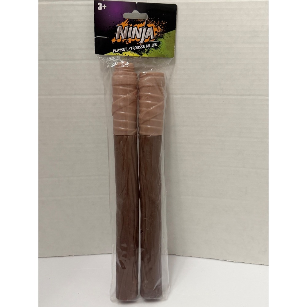Greenbrier International Ninja Playset Toy Sticks Brown Costume Accessory New